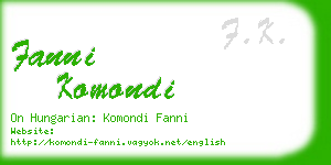 fanni komondi business card